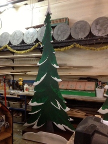 One of three Central Park trees constructed and painted by Ms. O'Brien for Elf.