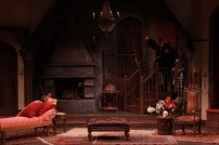 I Hate Hamlet contained a complete re-dressing of the set during Intermission. This included curtains, four rugs, two thrones, a chaise, an ottoman, suit of armor, chandelier, and wall art. The entire change only took 7 minutes for two ASMs and a stage hand to complete.